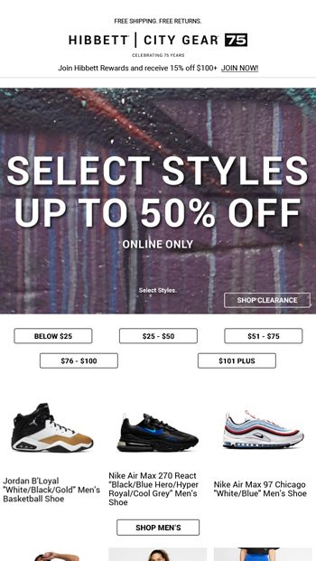 hibbett sports clearance shoes