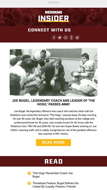 Washington Redskins Email Newsletters