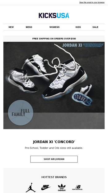 Jordan XI 'Concord' | Kid Sizes 