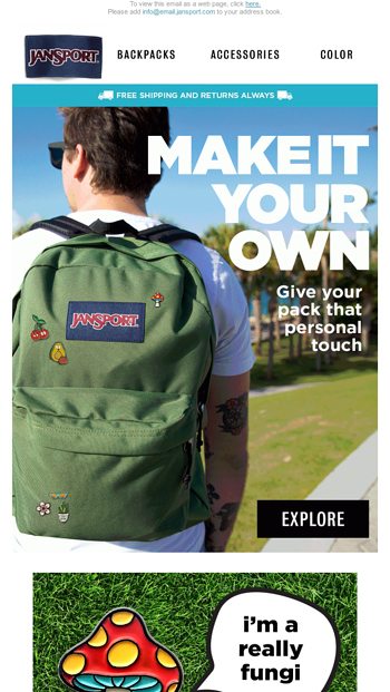 jansport backpack with pins