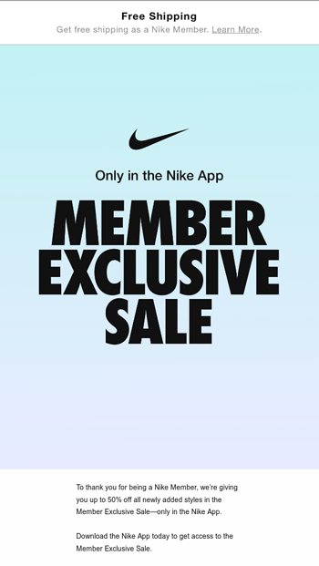 nike member exclusive sale