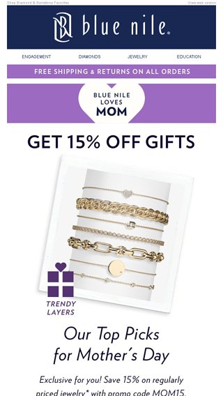 Email Exclusive 15 Off Motherrsquos Day Gifts