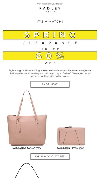 radley bags 60 off