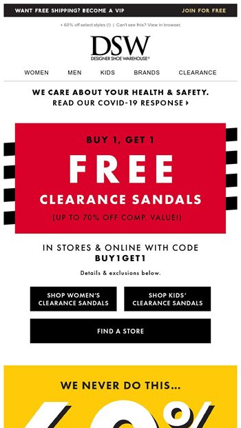 FREE clearance sandals. - DSW 