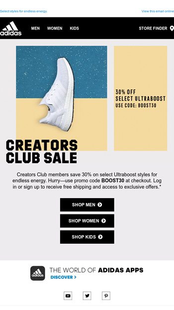 adidas creators club free shipping