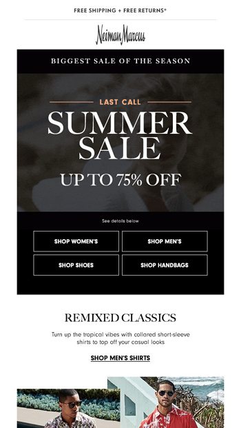 Right Now 75 Off Last Call Summer Sale Neiman Marcus Email Archive   3646546 Neiman Marcus Right Now 75 