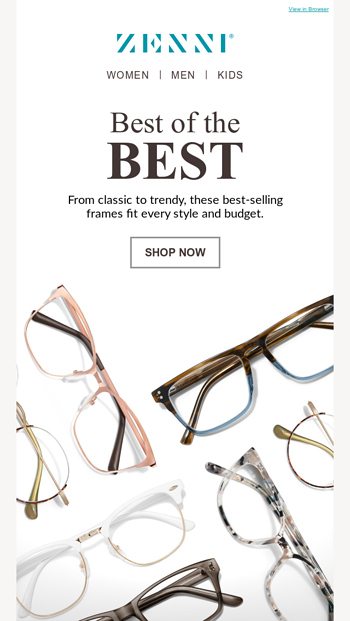 Shop Our Top-Selling Frames - Zenni Optical Email Archive