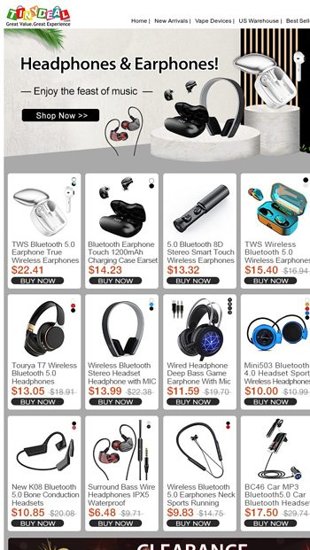 Headphones Earphones TinyDeal Email Archive