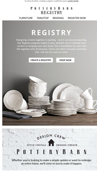 This Is The Fun Part Set Up Your Pottery Barn Registry Today