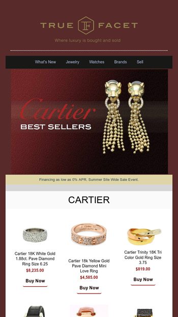 Cartier Best Sellers Don t Miss Out TrueFacet Concierge Email