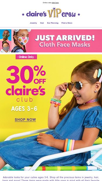 Claire's Club Collection - Kids Ages 3 to 6 Years