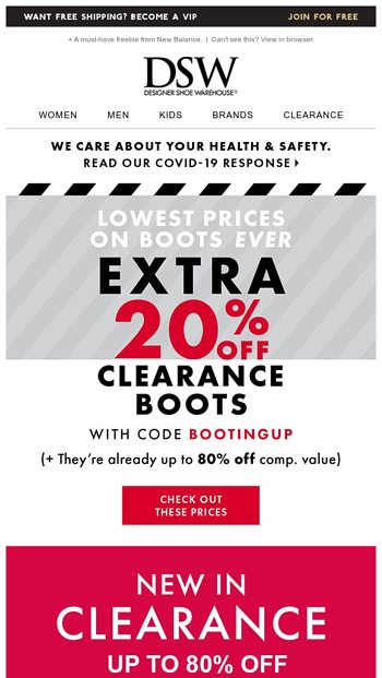 EXTRA 20% off clearance boots inside 