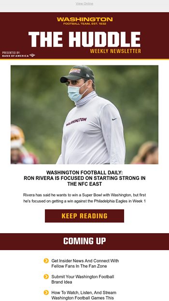 Washington Redskins Email Newsletters