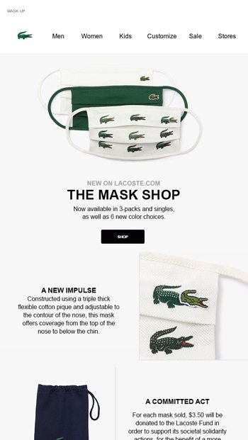 The Mask Shop - Lacoste Email Archive