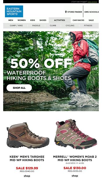 eastern mountain sports hiking boots