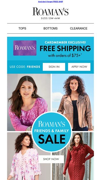 roamans clothing clearance