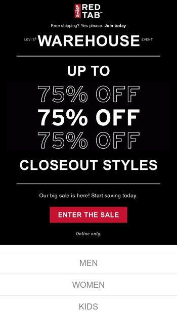 levis sale 75 off