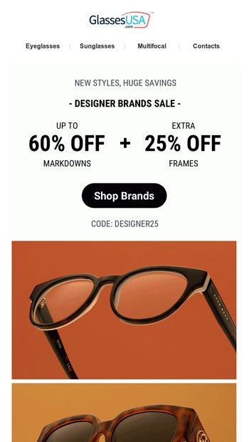 Savings on Designer Eyewear 