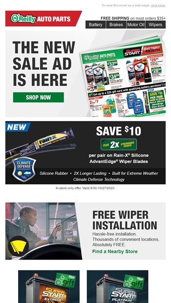 New Sale Ad Save On Rain X Wiper Blades More O Rewards Email Archive