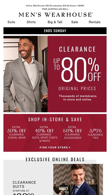 big and tall clearance online