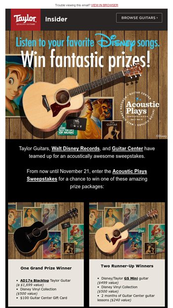 taylor disney guitar