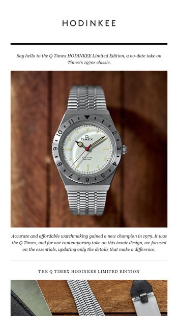 Introducing: The Q Timex HODINKEE Limited Edition - HODINKEE Email Archive