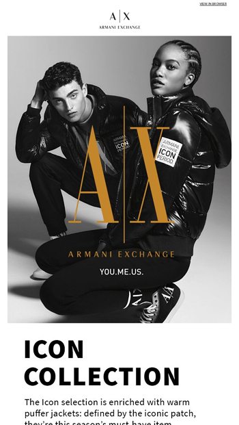 The A X Icon Collection new arrivals Armani Exchange Email Archive