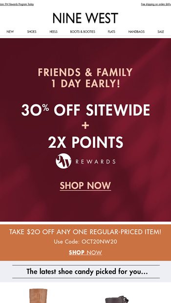 Coupon on sale nine west