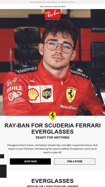 everglasses hexagonal scuderia ferrari collection