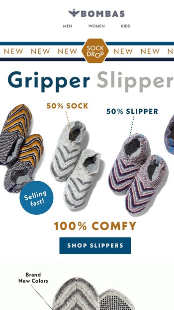 bombas gripper slippers men's