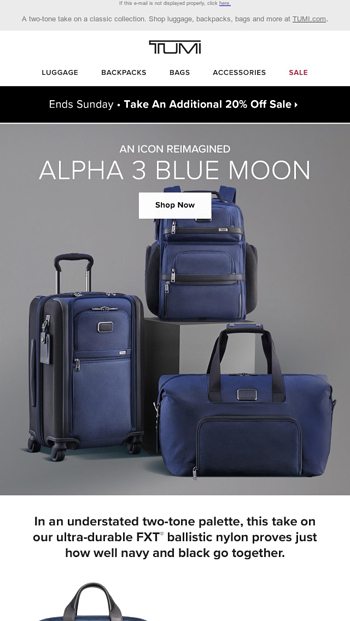 blue moon luggage bag