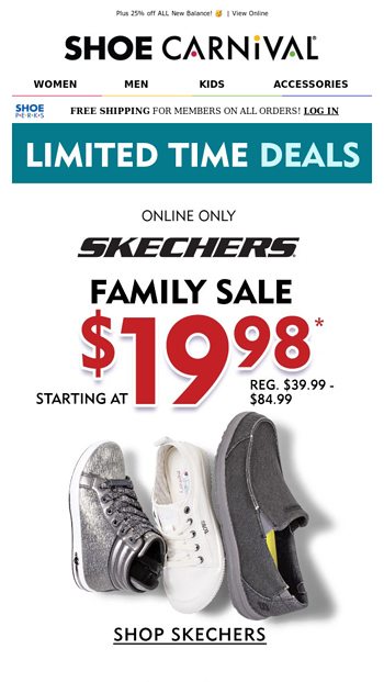 Does shoe carnival sell 2024 skechers