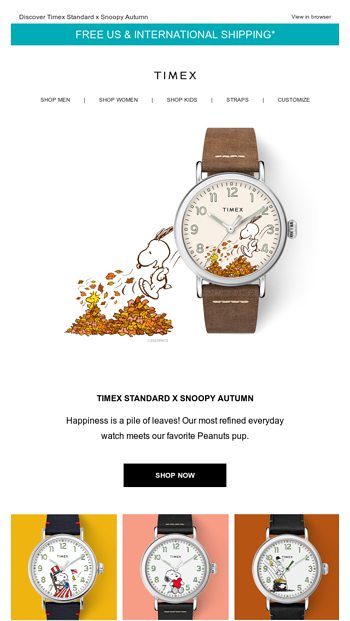 FALL in love with Snoopy ? - Timex Email Archive