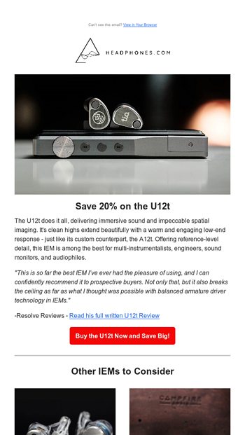Save Now Off The 64 Audio U12t Also Back In Stock Moondrop Blessing 2 Campfire Audio Solar Headphones Com Email Archive