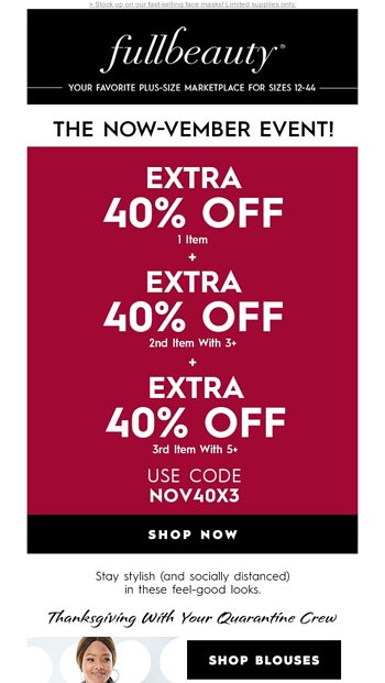  1 New Message Triple 40 off STARTS NOW