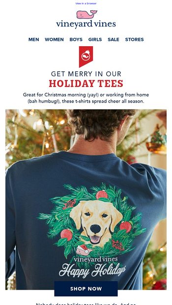 vineyard vines holiday shirt