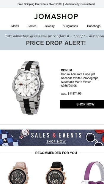 Price Drop Corum Admiral s Cup Split Seconds White Chronograph