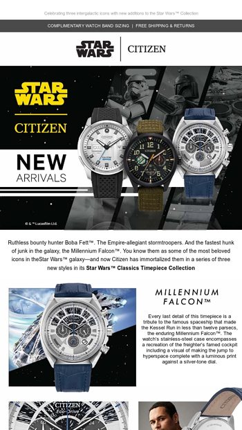 Citizen millennium falcon watch hot sale