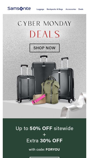 samsonite cyber monday