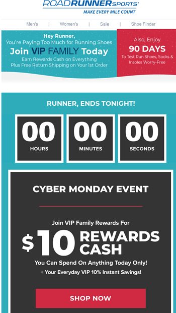 road runner sports cyber monday