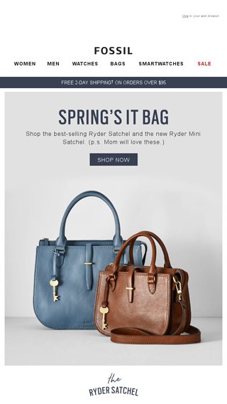 fossil mini ryder satchel