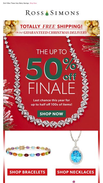 Up to FiftyOff Finale  FREE Guaranteed Christmas Delivery 