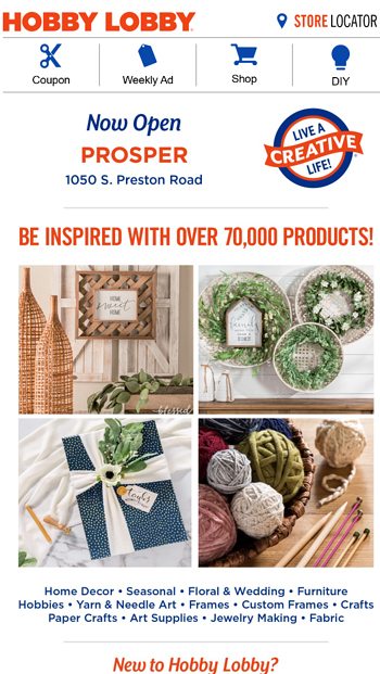 Welcome to our new store! - Hobby Lobby Email Archive