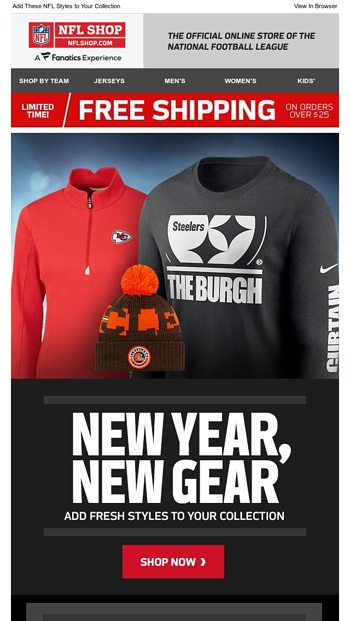 nfl gear free shipping