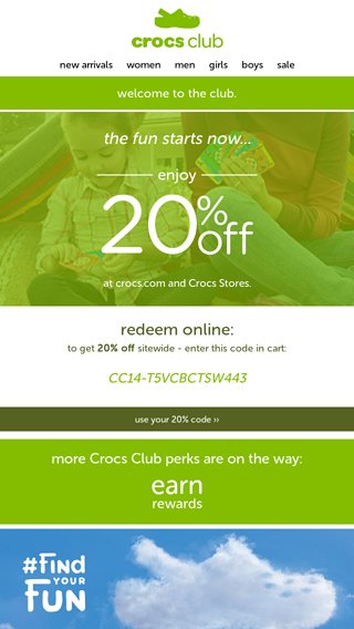 crocs club 20 off code