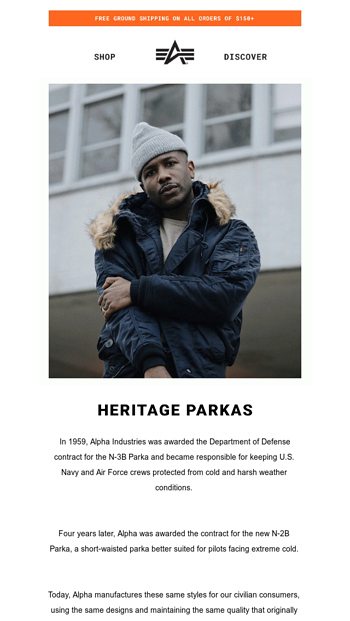 HERITAGE PARKAS: THE N-3B AND N-2B - ALPHA INDUSTRIES Email Archive
