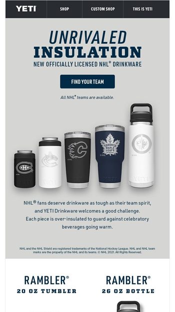 yeti nhl drinkware