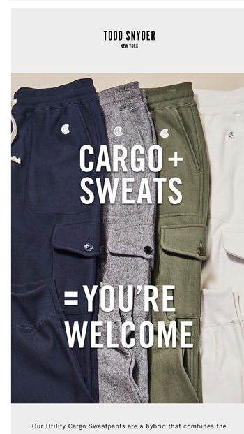 todd snyder utility cargo sweatpant