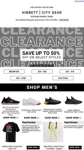 Big Sale at Hibbett Sports today. Additional 50% of Clearance