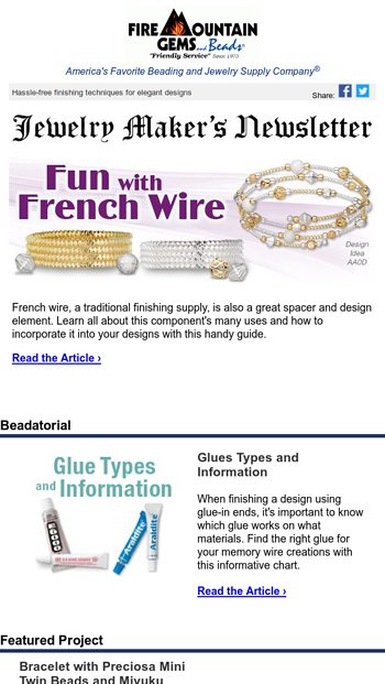 Newsletter for Jewelry-Makers: Memory Wire Finishing Techniques